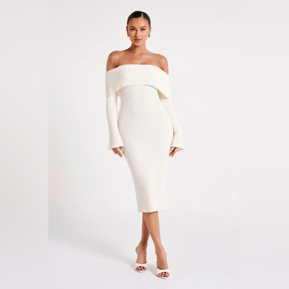 Meshki Stefania Off Shoulder Knit Dress